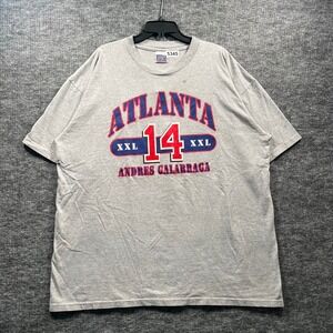 Vintage Sport Attack Atlanta Andres Galarraga 14 T-Shirt XXL Gray MLB Baseball